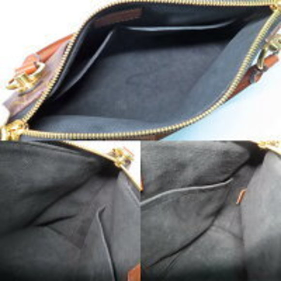 Louis Vuitton V Tote Monogram Shoulder Bag Noir Black Leather - Picture 5 of 9